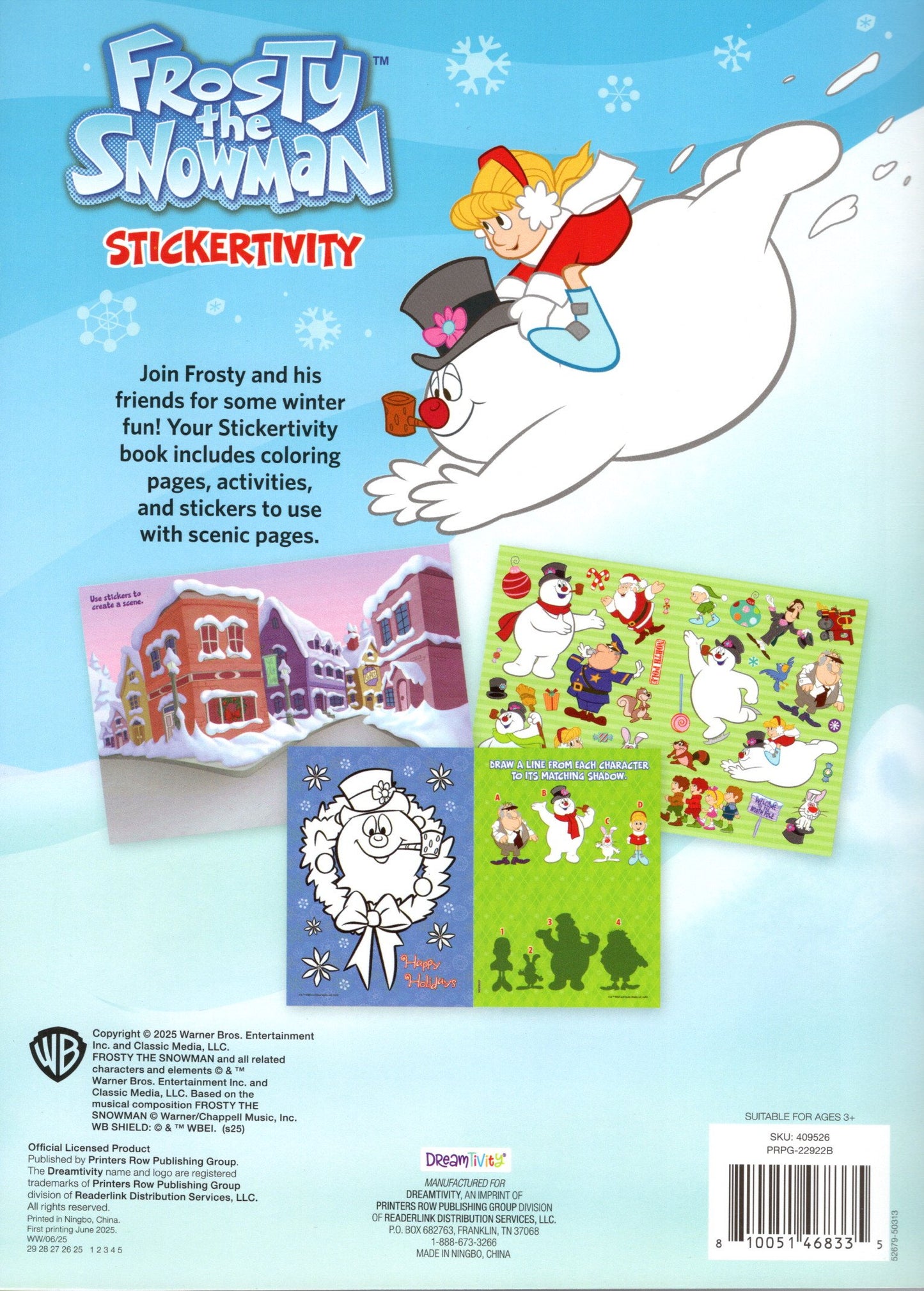 Colortivity Frosty The Showman - Stickertivity Book ~ Snow Much Fun