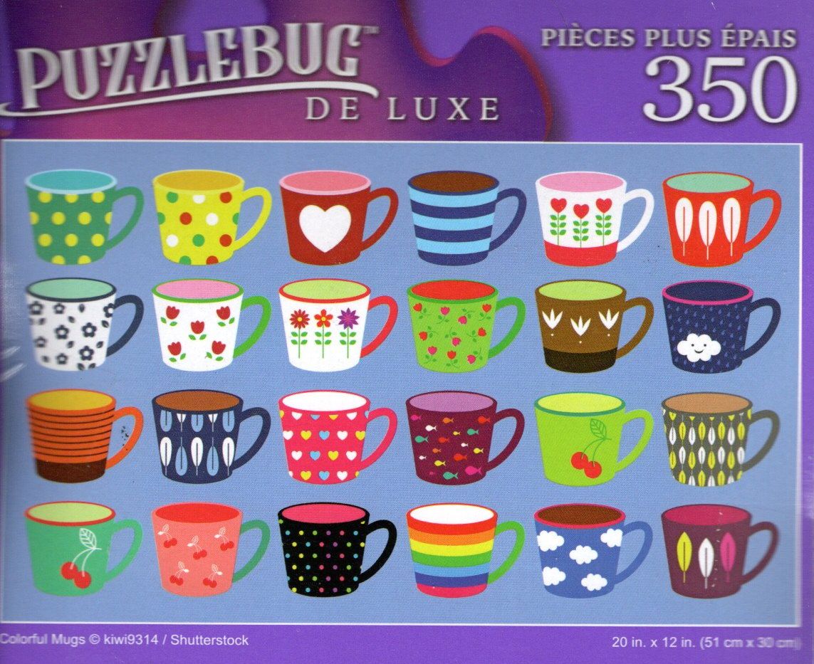 Colorful Mugs - 350 Pieces Jigsaw Deluxe Puzzle