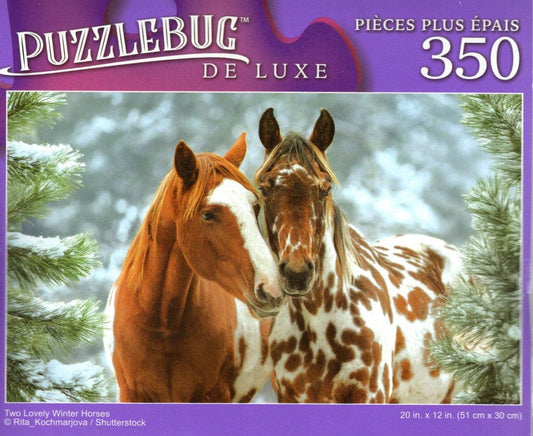 Two Lovely Winter Horses - 350 Pieces Jigsaw Deluxe Puzzle