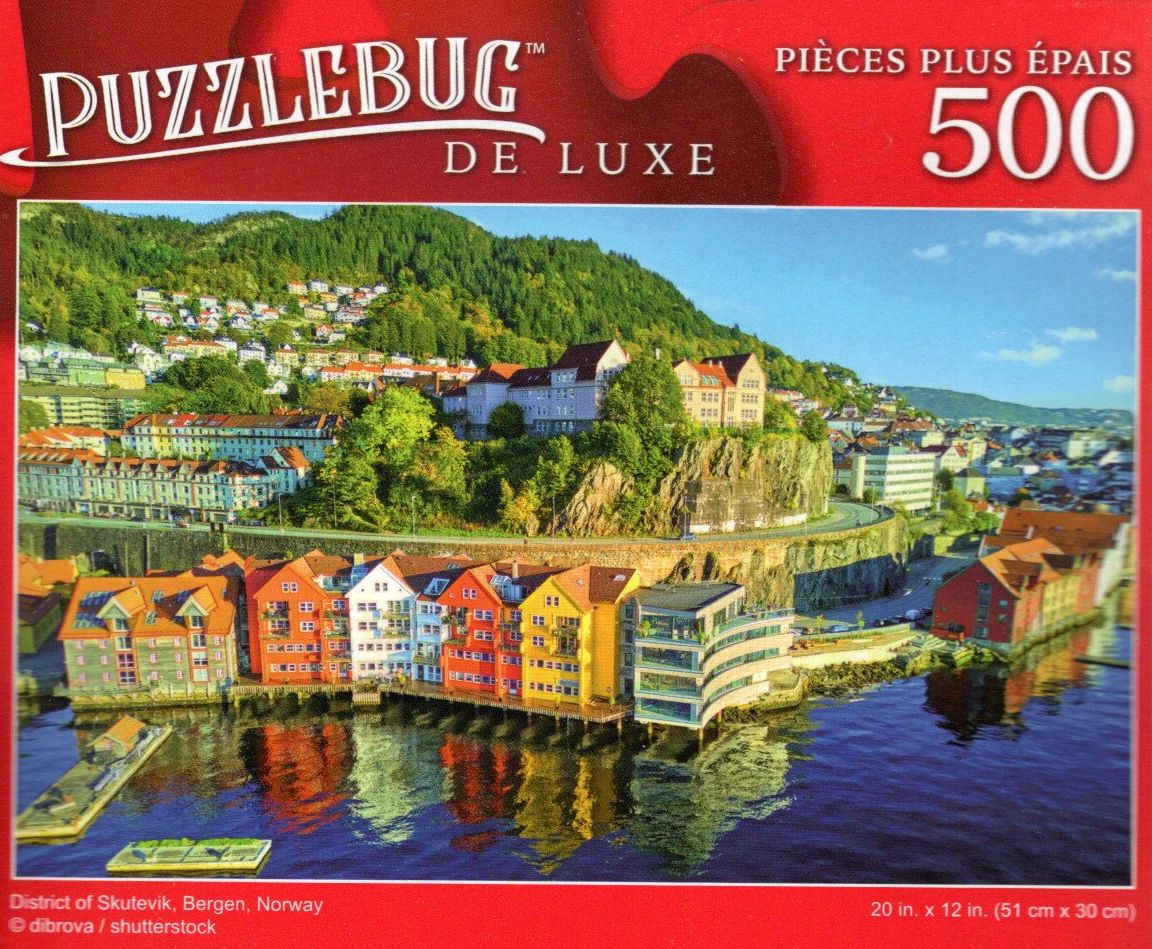 District of Skutevik, Bergen, Norway - 500 Pieces Deluxe Jigsaw Puzzle