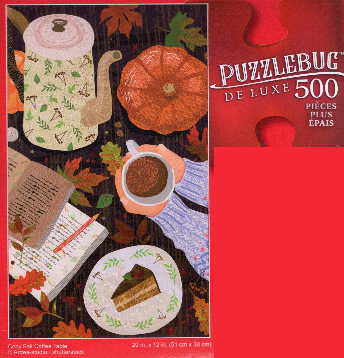 Cozy Fall Coffee Table - 500 Pieces Deluxe Jigsaw Puzzle