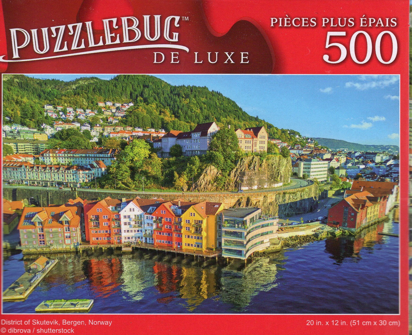 District of Skutevik, Bergen, Norway - 500 Pieces Deluxe Jigsaw Puzzle