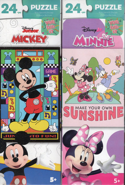 Disney Junior Mickey and Minnie - 24 Piece Jigsaw Puzzle (Set of 2)