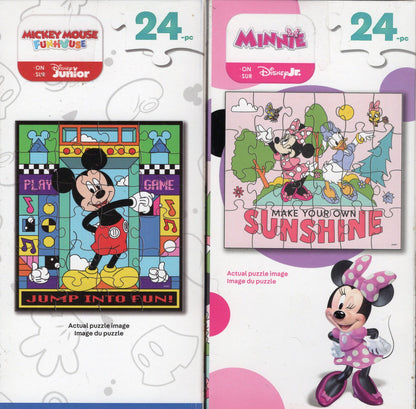 Disney Junior Mickey and Minnie - 24 Piece Jigsaw Puzzle (Set of 2)