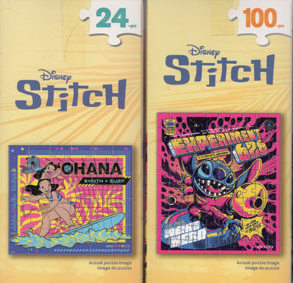 Disney Stitch - 24 + 100 Piece Jigsaw Puzzle (Set of 2)