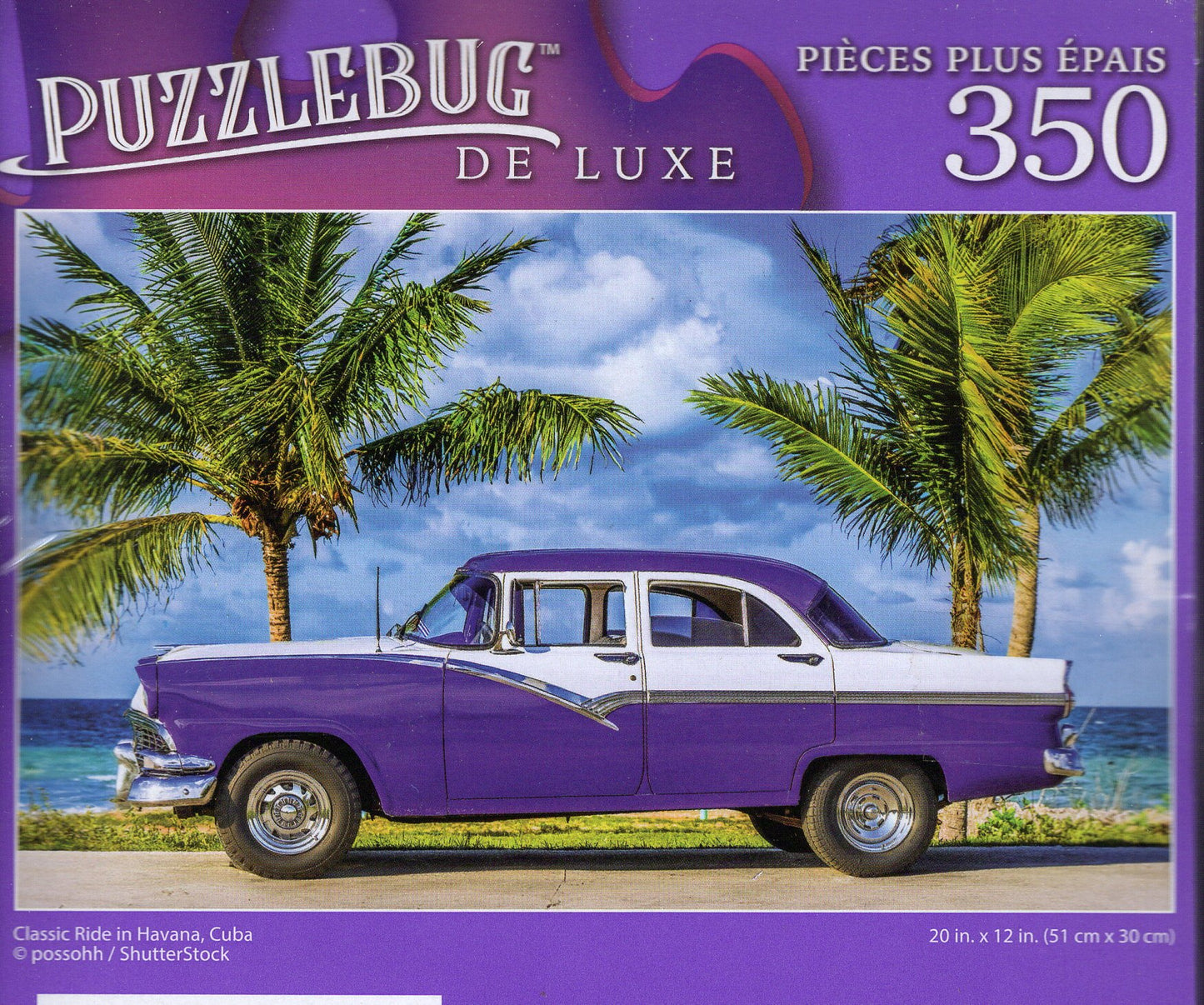 Classic Ride in Havana, Cuba - 350 Pieces Jigsaw Deluxe Puzzle