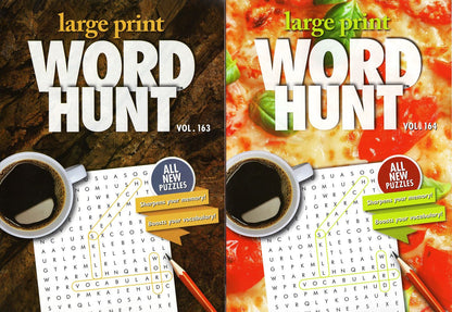 Large Print Word Hunt - All New Puzzles - Vol.163,164