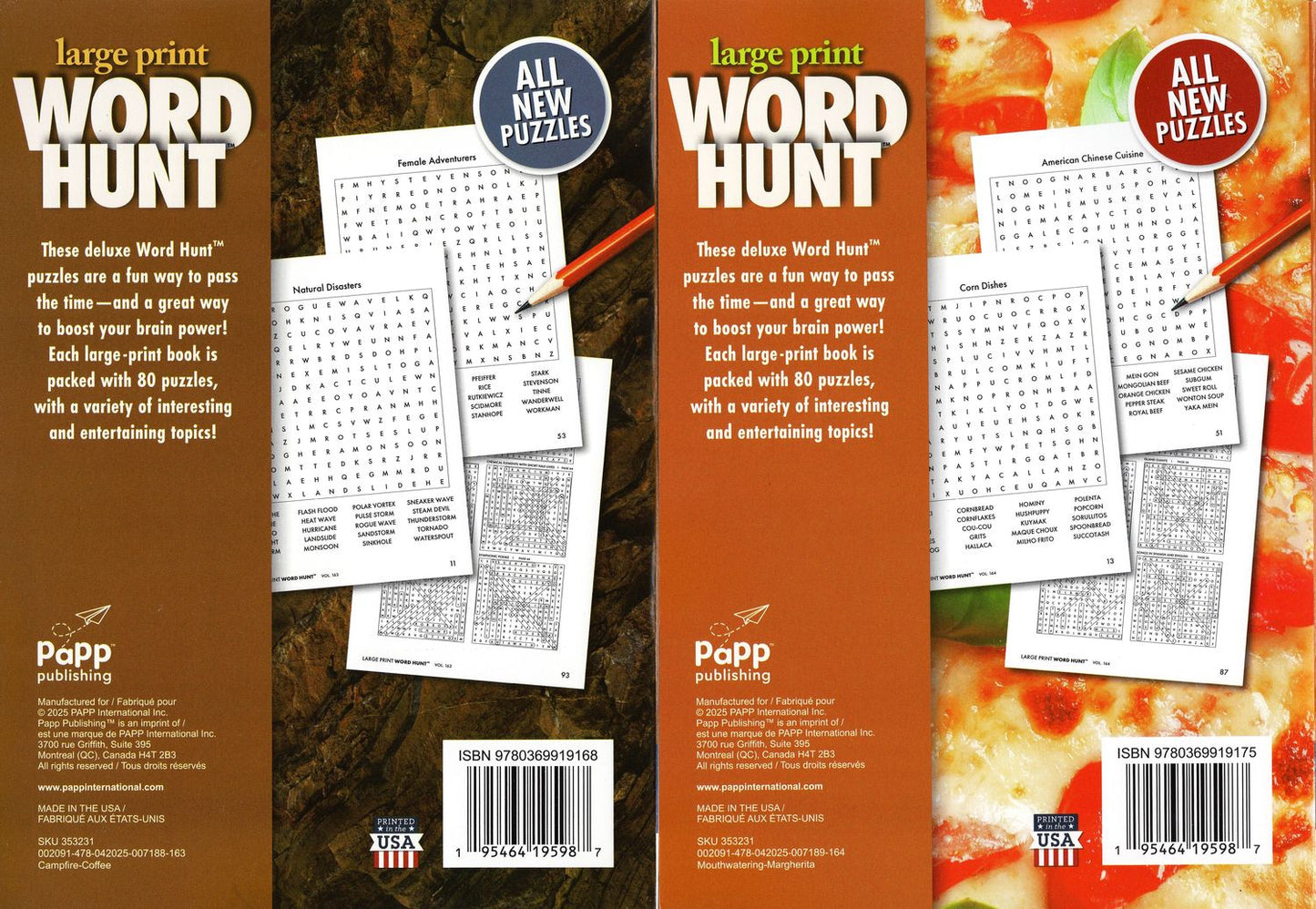 Large Print Word Hunt - All New Puzzles - Vol.163,164