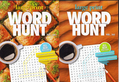 Large Print Word Hunt - All New Puzzles - Vol.165,166