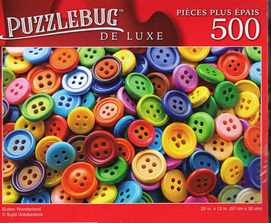 Button Wonderland - 500 Pieces Deluxe Jigsaw Puzzle