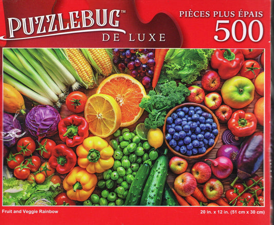 Fruit and Veggie Rainbow - 500 Pieces Deluxe Jigsaw Puzzle