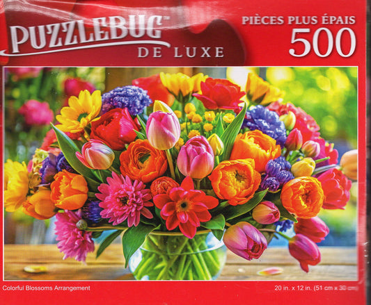 Colorful Blossoms Arrangement - 500 Pieces Deluxe Jigsaw Puzzle