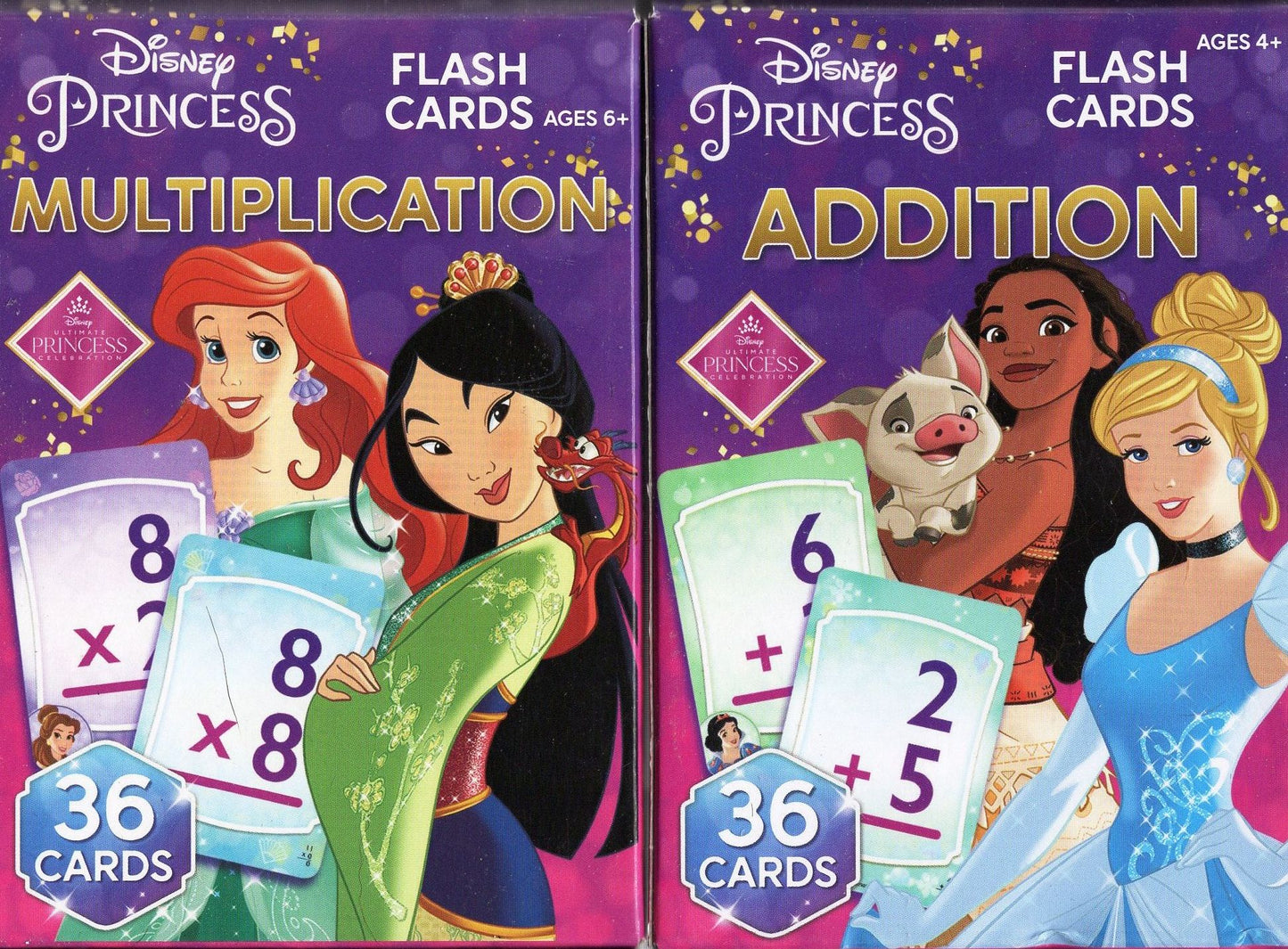 Disney Princess - Multiplication, Addition - Flash Cards (Set of 2)