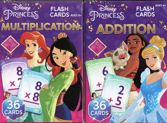 Disney Princess - Multiplication, Addition - Flash Cards (Set of 2)