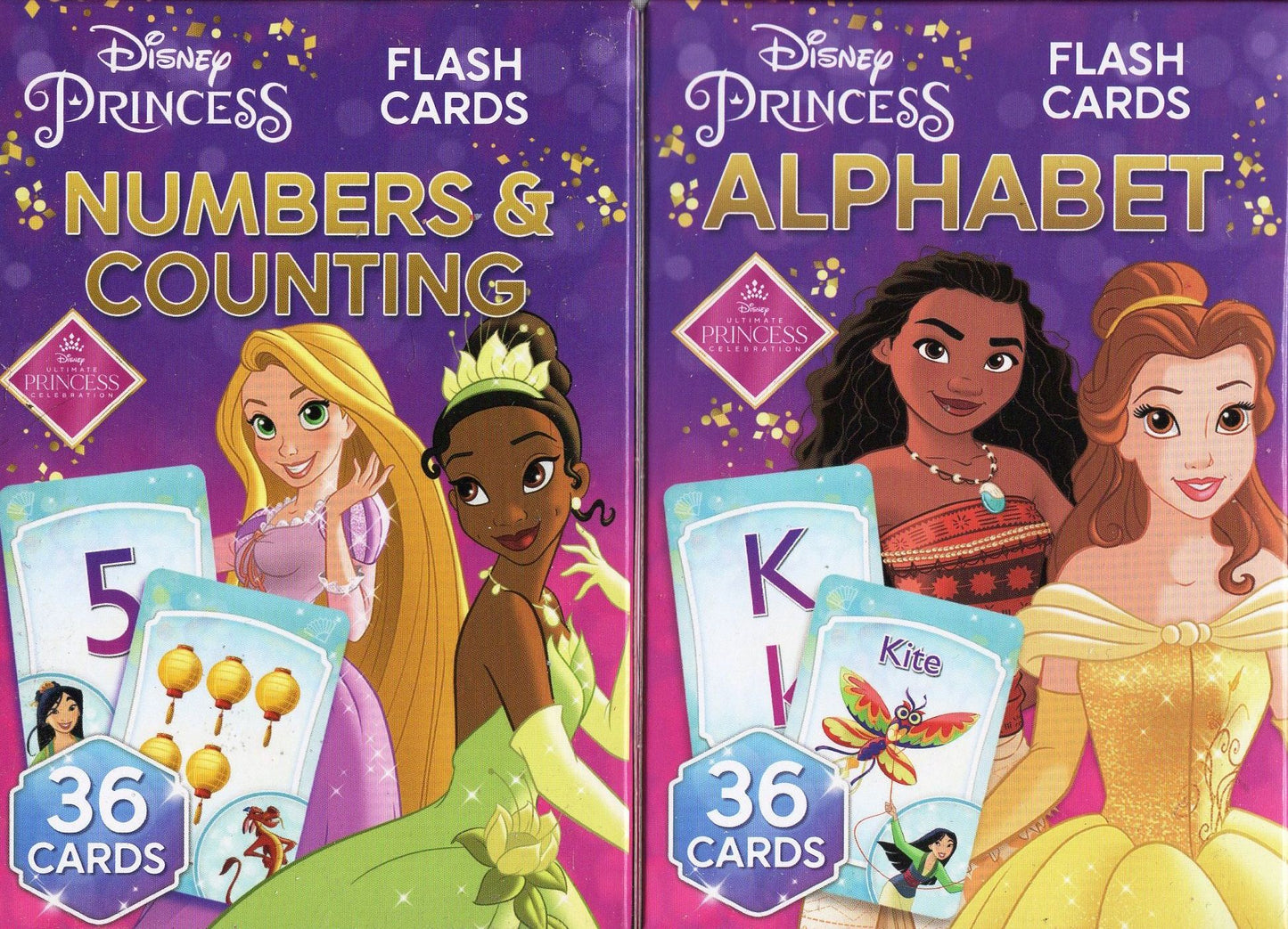 Disney Princess - Numbers, Alphabet - Flash Cards (Set of 2)
