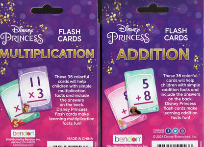 Disney Princess - Multiplication, Addition - Flash Cards (Set of 2)