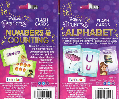 Disney Princess - Numbers, Alphabet - Flash Cards (Set of 2)