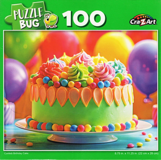 Confetti Birthday Cake - 100 Piece Jigsaw Puzzle