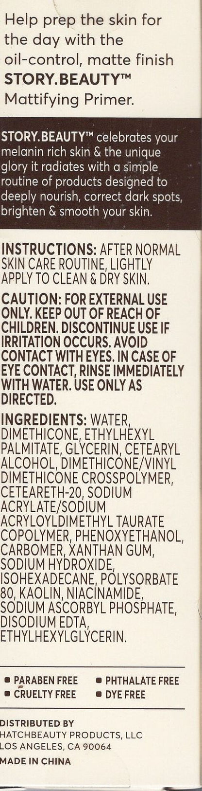 Story Mattifying Primer With Niacinamide Shea Butter/Kaolin Clay Oil Control Set