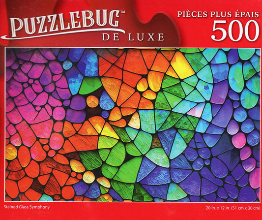 Stained Glass Symphony - 500 Pieces Deluxe Jigsaw Puzzle