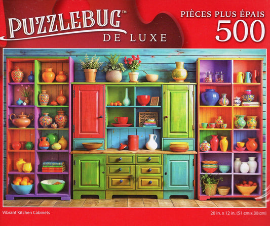 Vibrant Kitchen Cabinets - 500 Pieces Deluxe Jigsaw Puzzle
