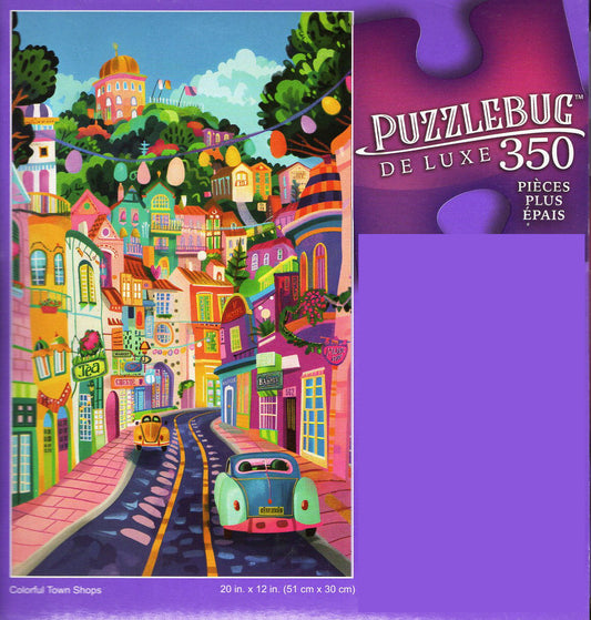 Colorful Town Shops - 350 Pieces Jigsaw Deluxe Puzzle