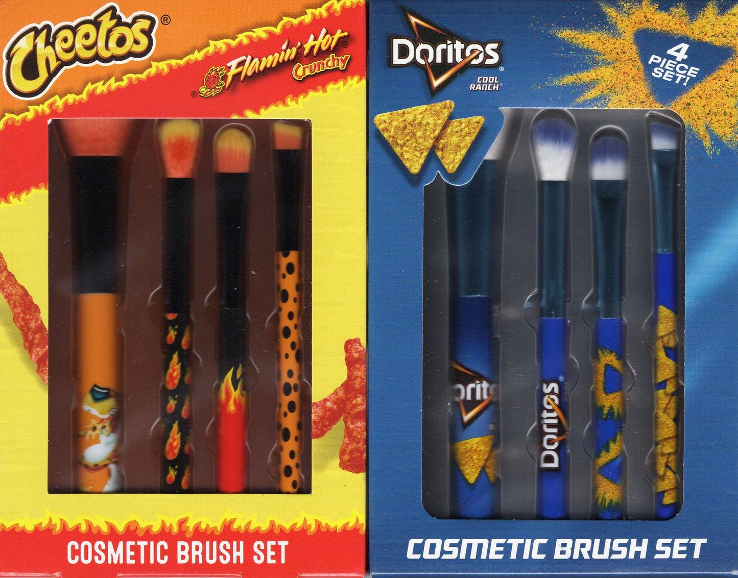 Cheetos Flamin Hot Crunchy & Doritos Cool Ranch - Cosmetic Brush Set