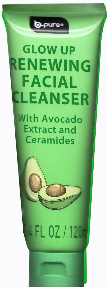 b•pure Glow Up Facial Cleanser W/ Avocado Extract Ceramides 4 FL OZ Set