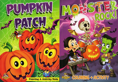 Pumpkin Patch & Monster Rock - Halloween Coloring & Activity Book (Set of 2)