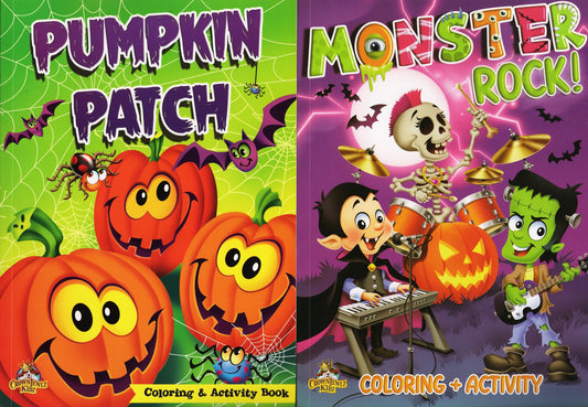 Pumpkin Patch & Monster Rock - Halloween Coloring & Activity Book (Set of 2)