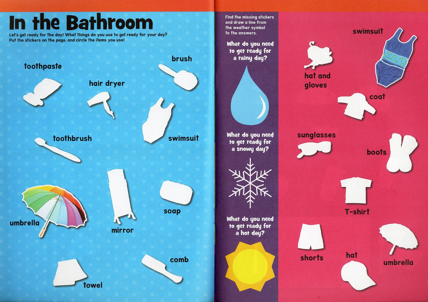 Sticker Activity Book - All Around-House, Things That Go, Words (Set of 3 Books)