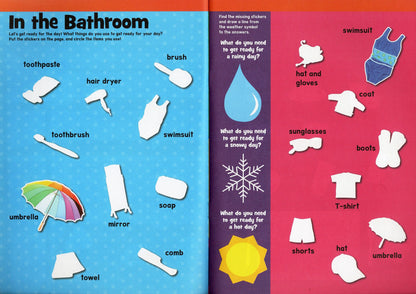 Sticker Activity Book - All Around-House, Things That Go, Words (Set of 3 Books)