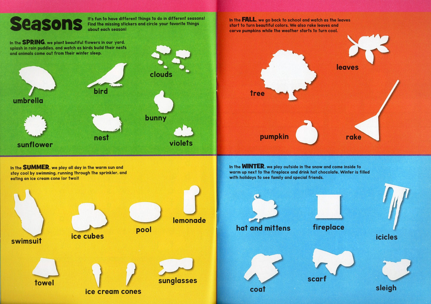 Sticker Activity Book - All Around-House, Things That Go, Words (Set of 3 Books)