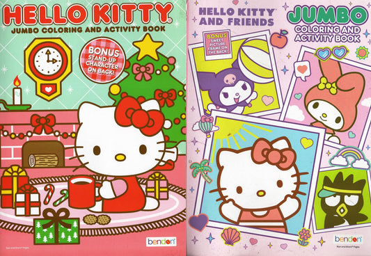 Hello Kitty & Hello Kitty and Friends - Jumbo Coloring & Activity Book (Set of 2)
