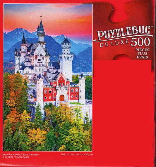 Neuschwanstein Castle, Germany - 500 Pieces Deluxe Jigsaw Puzzle