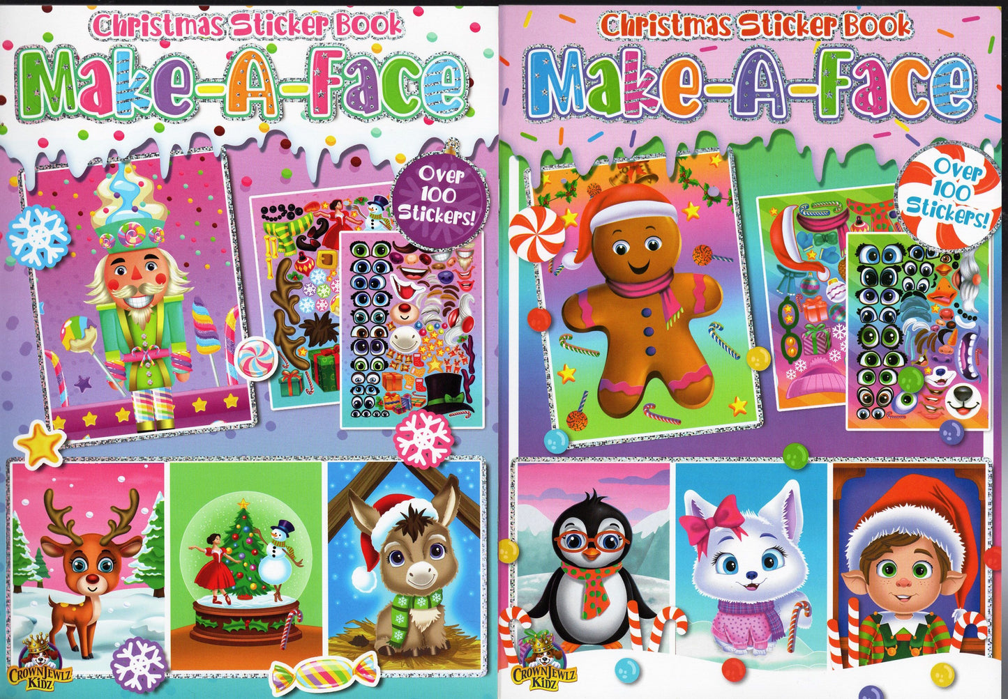 Christmas Sticker Book - Make-A-Face - Over 100 Stickers! each book Sticker Book