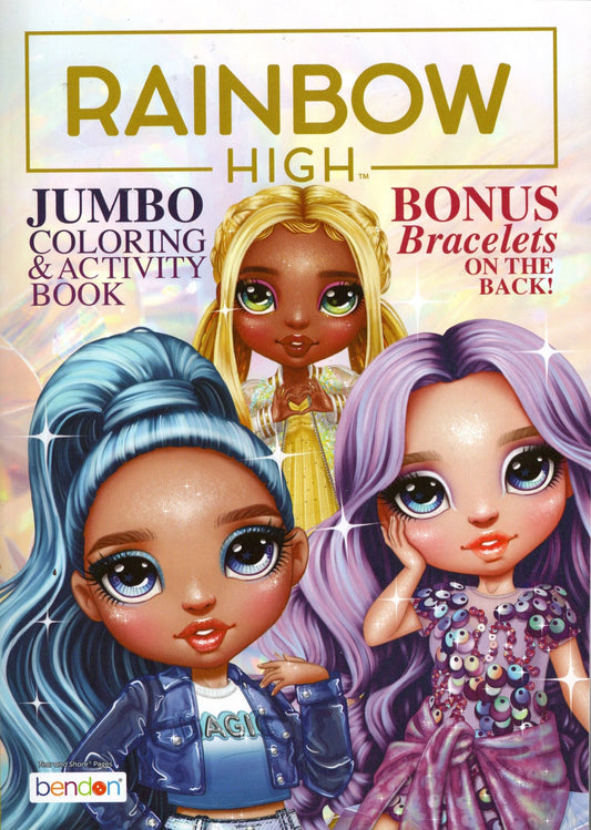 Rainbow Nigh - Jumbo Coloring & Activity Book + Bonus Bracelets on the Back