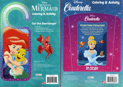 The Little Mermaid Spirit Bright & Cinderella Travel in Style - Coloring Books