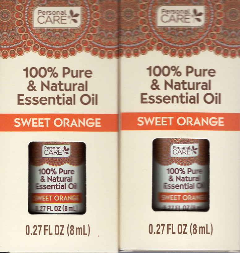 Personal Care 100% Pyre & Natural Essential Oil Sweet Orange 0,27 0z (Set of 2)