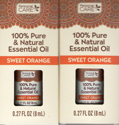Personal Care 100% Pyre & Natural Essential Oil Sweet Orange 0,27 0z (Set of 2)