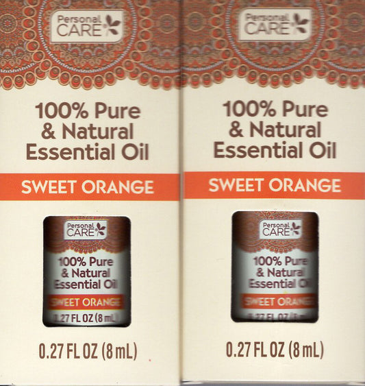 Personal Care 100% Pyre & Natural Essential Oil Sweet Orange 0,27 0z (Set of 2)