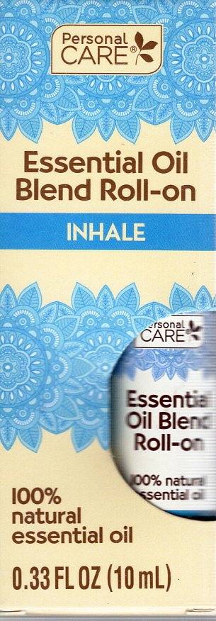 Essential Oil Blend Roll-on Inhale 100% Natural Peppermint Essential Oil, 033oz