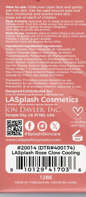 LA Splash Cosmetics Rose Glow Cooling Face Stick (Set of 3 Packs)