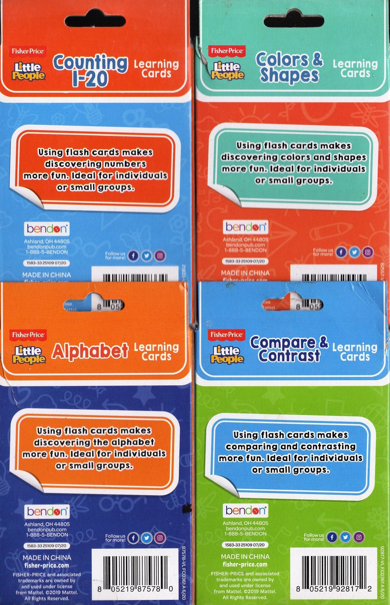 Fisher-Price - Alphabet, Contrast, Colors, Counting - Learning Cards (Set of 4)