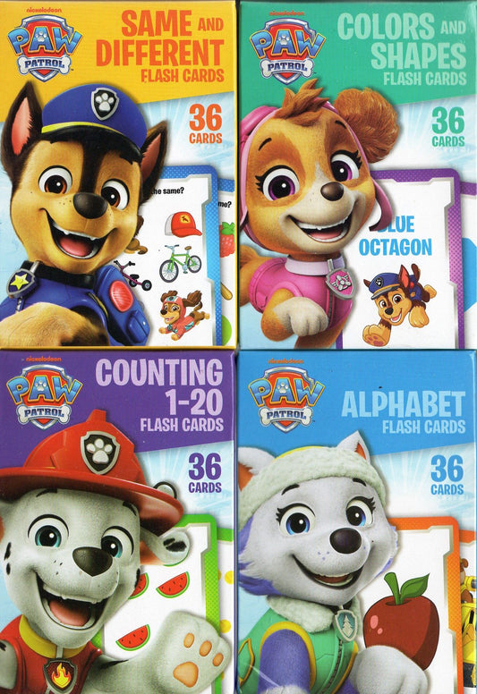 Paw Patrol - Same and Different, Colors, Counting, Alphabet - Flash Cards Set