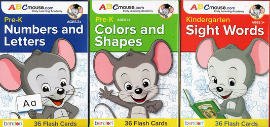 ABC mouse Pre-K - Number, Colors, Sight Words - Flash Cards (Set of 3 Packs)