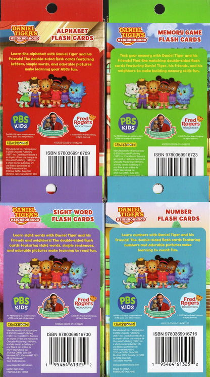 Daniel Tigers - Number, Alphabet, Sight Words, Memory Game - Flash Cards