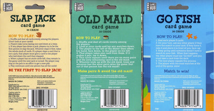 Card Games - Old Maid, Go Fish, Slap Jack - Classic Games - (Set of 3 Packs)