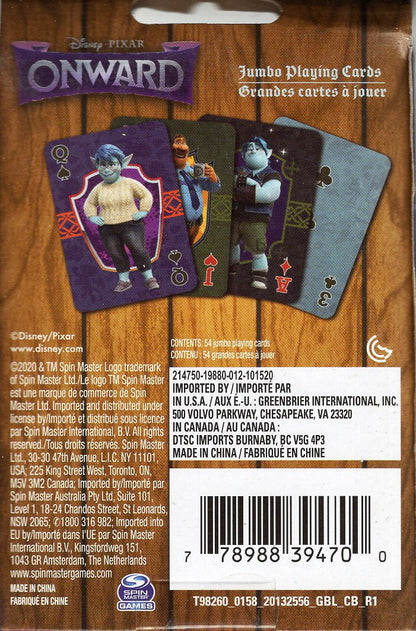 Disney Pixar Onward - 54 Jumbo Playing Cards Spin Master