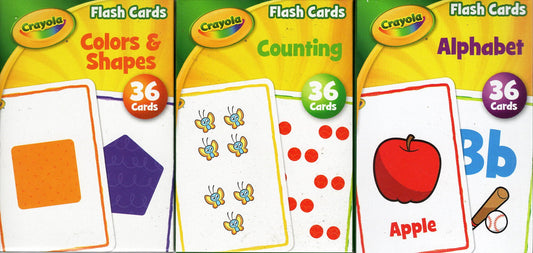 Crayola - Colors, Counting, Alphabet - (36 each) Flash Cards (Set of 3)